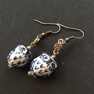 Ceramic owl earrings